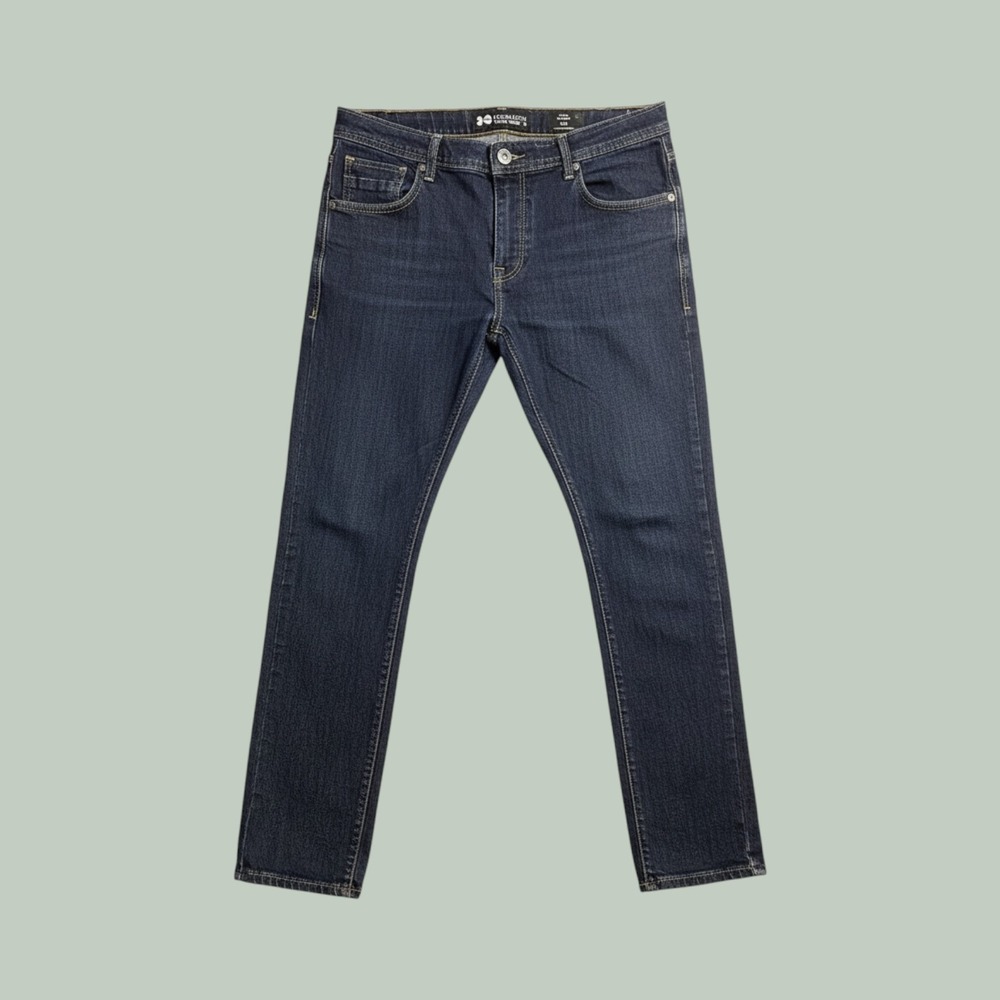 Crosshatch Jeans Womens 32S Buraca Slim Dark Blue Stretch Denim Button Fly
